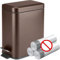 Homie Poubelle rectangulaire à fermeture douce 5L avec doublure antidérapante et couvercle, à utiliser comme mini panier à ordures, poubelle mince ou décor dans la salle de bain (bronze)