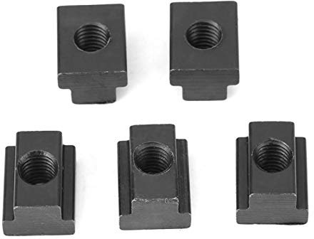 T Nutensteine M10, T-Nutenstein M10, 5 Stück Schwarzoxid-Finish T-Nutensteine, M8/10-Gewinde passen in T-Nuten in Werkzeugmaschinentischen 45 Kohlenstoffstahl Schwarz Oxid Finish(M10)