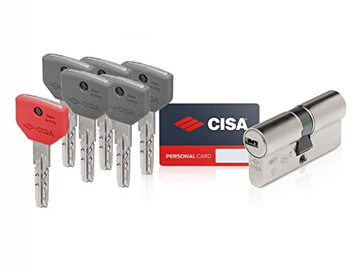 Cisa Cylindre de sécurité P8, Pro, MM 59, 30 x 30, Noir, Résistant à la corrosion, Pour portes intérieures et extérieures, Environnements humides