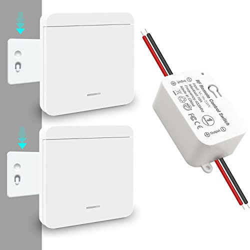 Tedeligo Kit de Interruptor de Luz Inalambrico, AC220V 2000W Interruptor Inalambricas Receptor Relé Control Remoto Hasta 100m Mando Distancia para Luces y Electrodomésticos, No se requiere WiFi