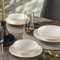 Vajilla Güral Porselen Atina Dinner Oro - 18 piezas para 6 personas -Vajilla Completa de Porcelana Blanca