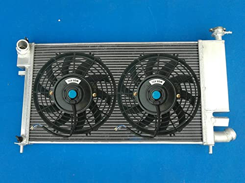 FSMOTO Radiateur en aluminium + ventilateurs pour Peugeot Geot 306 1.8D 1.9 2.0 GTi XSi 16 V et Cit-Roën XSARA/ZX 1,9 L 2.0i 16 V