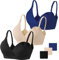 Soutien-Gorge D'Allaitement 3pcs Soutien-Gorge De Maternité Sans Fil Sans Fil Soutien-Gorge De Maternité à Col V Avec Extensions De Soutien-Gorge SuppléMentaires Allaitement Et Sommeil Pour Les Femmes
