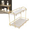 Kuuleyn 2-Stöckiges Regal Gold, Badezimmer-Thekenregal, Bathroom Shelf, Kosmetik-Aufbewahrungsregal Mit Grosser Kapazität, Wasserdichtes Goldenes Metall-Aufbewahrungsregal Für Küche, Schlafzimmer