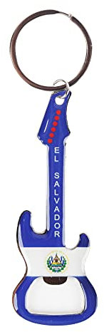 El Salvador Guitar Keychain Bottle Opener - Multi-Functional Tool with Guitar Shaped Design