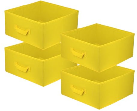 lavita Storage Box | faltbare Aufbewahrung Boxen 31 x 31 x 15 cm | Schubladen-Organizer Box| Ordnungssysteme fr Kleidung | Kleideraufbewahrung & Organisation | Gelb | 4 stck