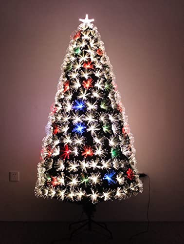 Albero di Natale in fibra ottica con luce LED da 2,1 m