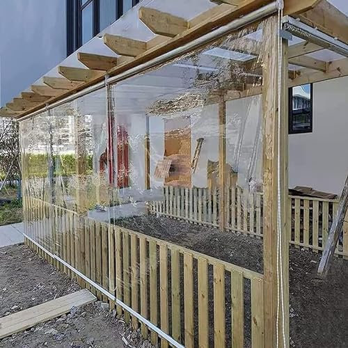 ZHUOZ1T Tenda a Rullo Trasparente Isolamento Termico Impermeabile,Tapparella Avvolgibile PVC Antivento Antipolvere Antipioggia,per Esterno,Giardino,Balcone,Patio,Larghezza x Altezza (90x260cm)