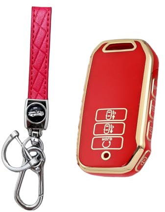 MEDZUK Schlüsselhülle Kompatibel mit Kia Niro SG2 EV 2021-2024 2025 Autoschlüssel Hülle TPU Schlüsselgehäuse Schutz Zubehör mit Schlüsselanhänger (Rot)