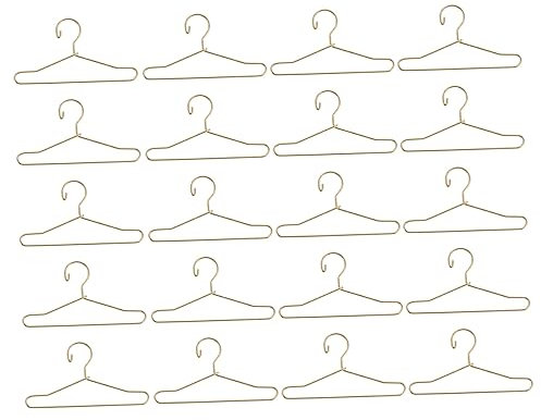 ibasenice Praktische Mini-kleiderbügel Für Puppen 20er-Pack Goldene Miniatur-kleiderhalter Zur Präsentation Der Puppenkleidung Für Jungen Und Mädchen