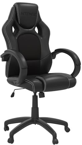 NTENSE Vortex Gaming Chair with Reclining Ergonomic High Back, Black Faux Leather