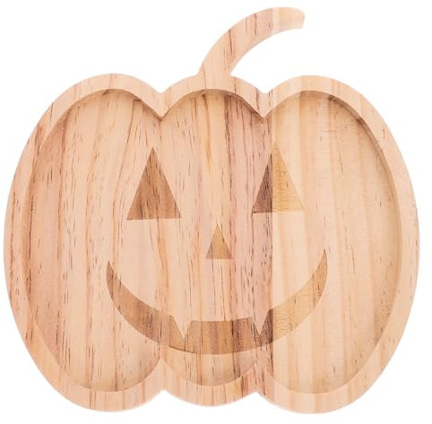 Cabilock Tagliere per salumi di zucca di Halloween in legno tagliere di salumi piatto di zucca Halloween formaggio piatto di legno di zucca di Halloween piatto di formaggio piatto da portata