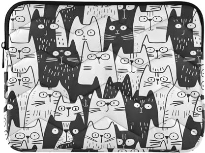 Laptop-Hülle mit lustigem Comic-Katzen-Druck, für Notebooks, Computer, Aktentasche, Tablet, Laptop-Tasche für 13-14 Zoll (33 - 35,6 cm)