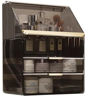 Make Up Organizer mit Deckel Staubdicht Kosmetik Beauty Organizer Kosmetische Multifunktion Schminktisch Organizer Aufbewahrungsbox für Dresser Badezimmer