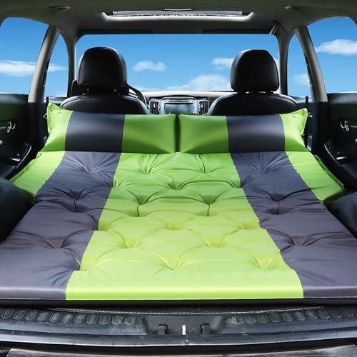 LLL6zzzK Auto Aufblasbares Luftmatratzen für Skoda Superb,Tragbar Luftmatratze Aufblasbares Bett Auto Reise Auto Schlafbett Pad Air Couch Matte,G-Green