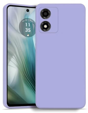 KRUSKY Liquid Silicone Case for Motorola Moto E14/G04/G04S/G24, Soft Gel Rubber Anti-scratch Shockproof Slim Full Body Protection Phone Case Cover Compatible with Moto E14/G04/G04S/G24 (Lavender Gray)