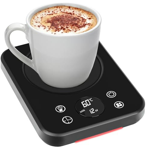 Taichaeu Coffee Mug Warmer - Smart Coffee Warmers for Office Desk Mug Warmer with 4 Mode Settings Cup Warmer Tea Warmer Electric Beverage Warmer, Drink Warmer for Cocoa Tea Milk (Black)