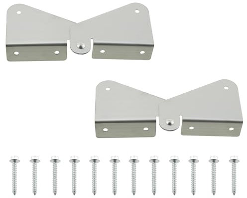 ZZHXSM 2 Stück Silber Edelstahl Ablaufverlängerung Flip Flop Verlängerung Scharnier mit Schraube für Rasenmähen, Landschaftsbau, Gartenarbeit