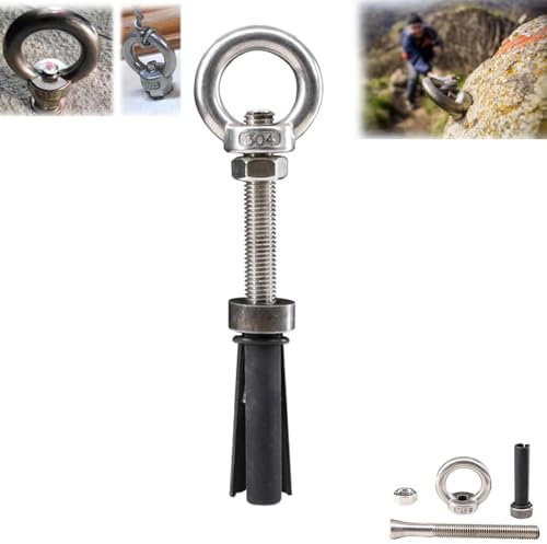 Reuse the Ring Expansion Screw, Eyebolt Bolt Stainless Steel Wall Concrete Brick Anchor, Wall Concrete Brick Anchor Expansion Bolts Ring Screw Eyes, Easy to Install and Carry (1PCS)