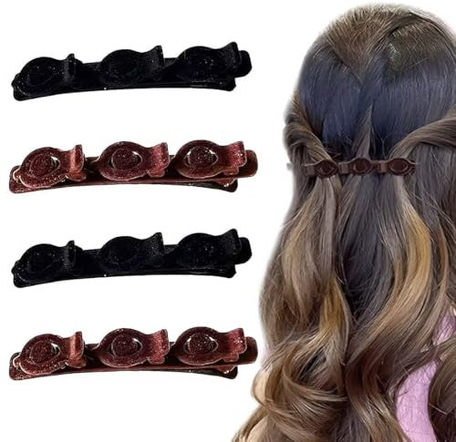 4 Stück Haarspangen, Haarspangen für Damen und Mädchen, elegante Haarstyling-Clips, Haarspange, leicht geflochtene Haarspangen，Haarspangen Damen Dünnes Haar,haarspangen damen