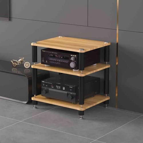 KUANGGE Soporte para Medios audiovisuales, estantería de Audio, Torre de Audio, Soporte de TV para Centro de Entretenimiento de Esquina, estanterías audiovisuales, gabinete estéreo para Consola de t