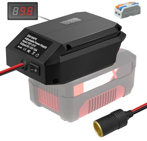 20V to 12V Step Down Converter for Einhell 18V Power Wheels Battery Adapter&Cigarette Lighter Adapter,Car DC Power Supply Adapter Transformer for Inflator, Car Refrigerator, and Other Devices