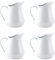 WestCH 4 Pièces Mini Pot à Lait avec Poignée 80ml Mini Pichet Lait Pot à Lait en Porcelaine Petits Pots à Lait En Céramique Pichet Céramique Lait pour Cuisine,Cafés,Hôtels,Lait,Café,Jus (Blanc)
