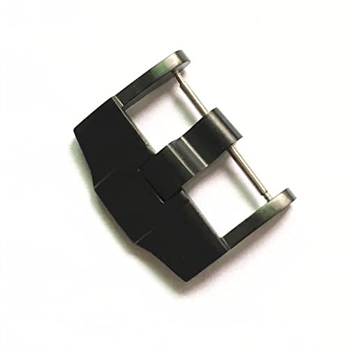 SUSQVHVCK Dauerhafte Edelstahl-Uhr-Armbandschnalle for AP 24mm silberne schwarze rosafarbene gold gebürstete metall armbands richtung verschluss zubehör Tischschnalle(schwarz)