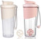 OUOUMUF 2 Stück Protein Shaker mit TRITAN Rührball eiweiss shaker shaker für proteinshakes- für super cremige Fitness Eiweiß Shakes,shaker proteinshaker 700ml (Rosa und Weiß)