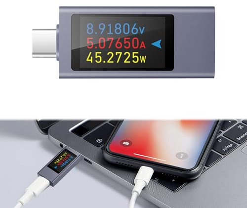keyxer Tester USB C, multimetro digitale, 4 – 30 V 0 – 12 A PD, voltmetro di potenza, tester di tensione, misuratore di corrente, capacità USB, rivelatore di potenza (KWS-2303C)