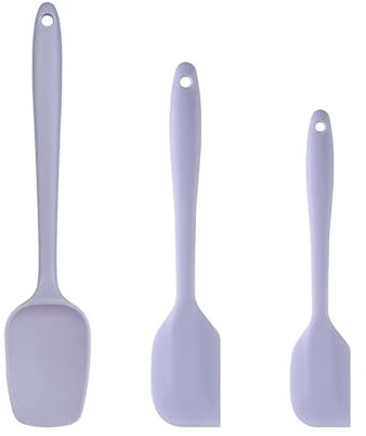 Set di 3 Spatole in Silicone da Cucina, Resistenti al Calore fino a 230°C, con Anima in Acciaio, Design Monopezzo, Senza BPA, Ideali per Pentole Antiaderenti, Impasti e Dolci