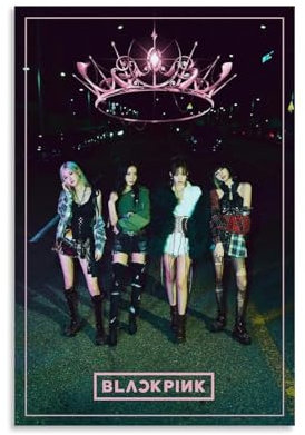 Duboueu Blackpink Poster Kpop Music Band Vintage Retro Cover Für Zimmer, Ästhetische Leinwand-Wandkunst, Schlafzimmer-Dekor Poster 24x36inch(60x90cm)