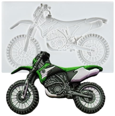 Sijiangmold Motorrad Silikonformen 3D Motorrad Fondantform Für Kuchendekoration Schokolade Cupcake Topper Süßigkeiten Polymer Ton Blütenpaste