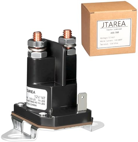 JTAREA 435-700 Relais de Démarreur Solenoide 12V Tracteur Tondeuse Solénoïde de Demarreur Starter Solenoid Relay pour 539101714 Trombetta 812-1221-211 854-1221-210