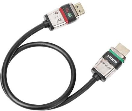 LANZYKU Locking HDMI Cable for Camera Monitor, Self-Locking HDMI 2.0 Cord 4K60Hz, Secure HDMI Connection No Cage Needed, Compatible with DSLR, SmallHD, Atomos, Video Rig-0.5M/1.6FT
