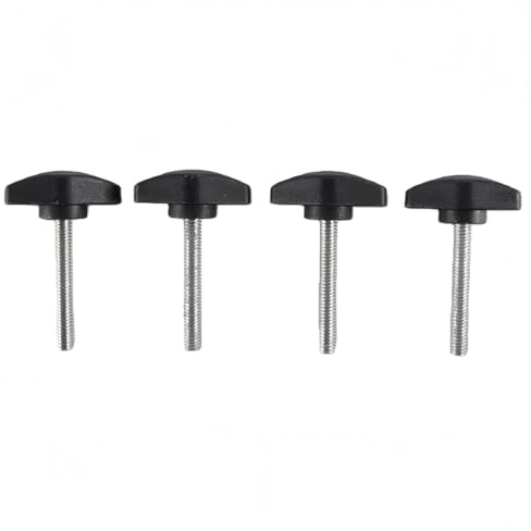 ACOLY 4 tornillos de mariposa M6 x 40 mm con mango en forma de T, tornillos de sujeción para maquinaria y equipo, color negro