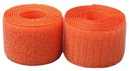 Generic Klettband Nähband 38mm – Klebefreiter Nylonstoff Interlocking Tape für DIY-Bastelnähen Nähen Kissen Kleidung (Orange, 5 Yard)