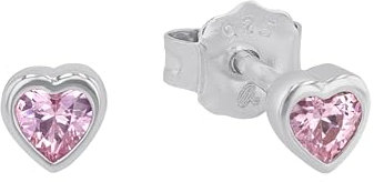 Prinzessin Lillifee Kinder-Ohrstecker Mädchen Herz 925 Silber Zirkonia rosa