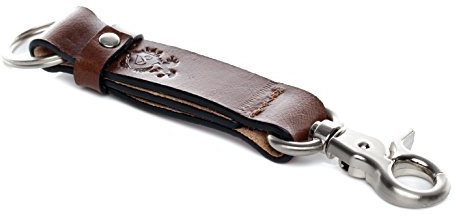 SID & VAIN Porte-clés Benjamin Cuir véritable | Lacet clé Marron | Bande clés en Cuir Fait à la Main