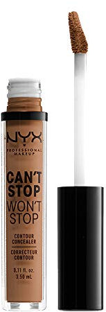 NYX Professional Makeup Can't Stop Won't Stop Contour Concealer - wasserfester flüssiger Abdeckstift, Kaschieren & Highlighten, 3, 5 ml, Mahogany 16
