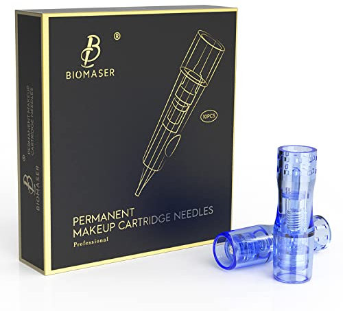 BIOMASER® Aiguilles de Tatouage 10PCS Aiguilles de Maquillage Permanentes pour Stylo à Machine de Maquillage Permanent T100 P1 X1 pour le contour des lèvres sourcil (Nano Micro Needle)