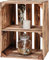 LAUBLUST Vintage Holzkiste - Weinkiste mit Regalboden Quer | Möbelkiste - Dekokiste | Unbenutzt - Deko & Schuhregal (Geflammt, ca. 50 x 40 x 30 cm | XL)