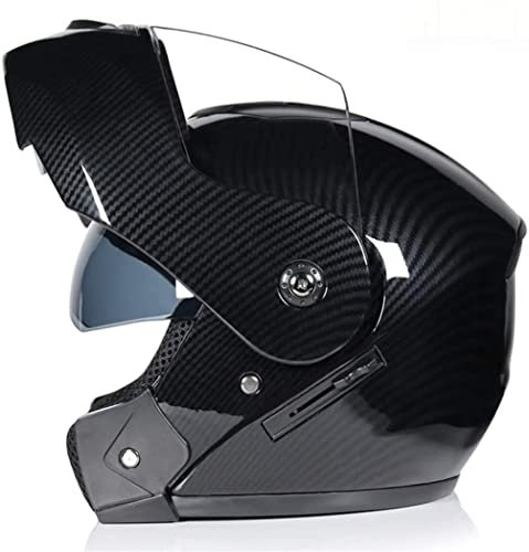 Carbon Modular Motorradhelme Klapphelme mit doppelter Sonnenblende Winter Winderproof Racing Integralhelm