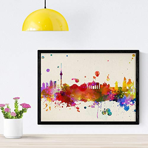 Nacnic Farbe Poster Berlin. Blätter und Abbildungen von Städten, Gemeinden und Karten von Spanien. A4-Format