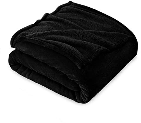FARFALLAROSSA Kuscheldecke Flauschig 210 x 240 cm - XXL Fleecedecke Sofa Decken Couchdecke - Oeko-TEX - Super Weiche Fleecedecke als Sofaüberwurf - Wohndecke Schwarz