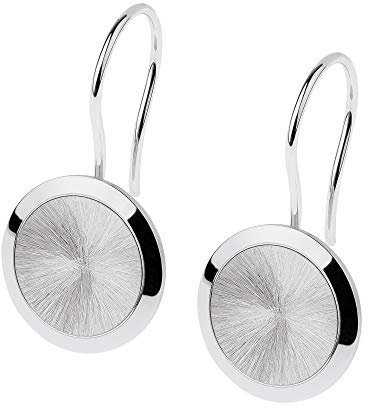 Ernstes Design Evia Ohrringe E526 mit geschliffener Oberfläche Edelstahl weiß