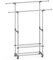 stardis Kleiderständer auf Rollen mit Ablagen ausziehbar höhenverstellbar Doppelte Edelstahl Kleiderstange grau stabil belastbar Garderobenständer Kleiderwagen B 90–153 x T 42 x H 95–170 cm