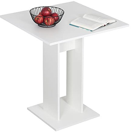 RICOO Esstisch klein 68 x 78 x 68 cm Küchentisch WM087-WM Weiss Matt