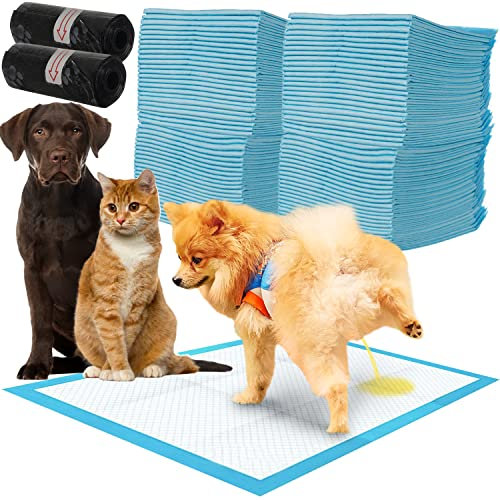 Purlov Trainingsunterlagen für Hunde 45 x 33 cm 100 + 30 Stück + 2 Beutel Hundezubehör und Welpen - Hundeklo für Zuhause 17213
