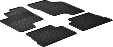 AROBA GL0192 Design Gummi Fußmatten kompatibel mit Hyundai Getz BJ. 09.2002-02.2009 erhöhter Rand 4 TLG Farbe Schwarz Gummimatten Automatten passgenau